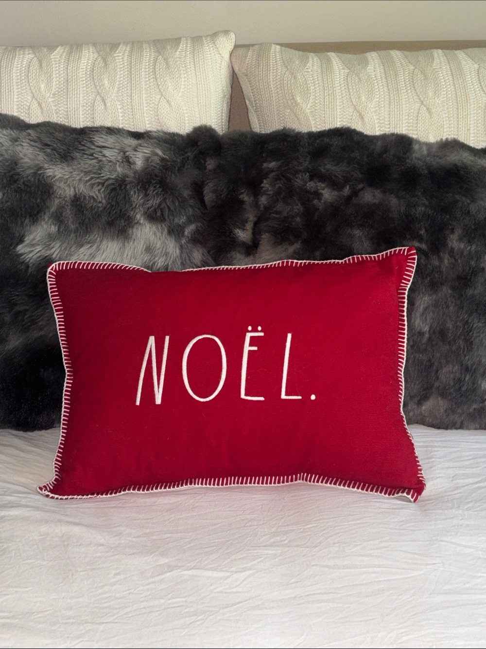 Rae Dunn Noel Christmas Pillow Cover with down insert.
Excellent condition.